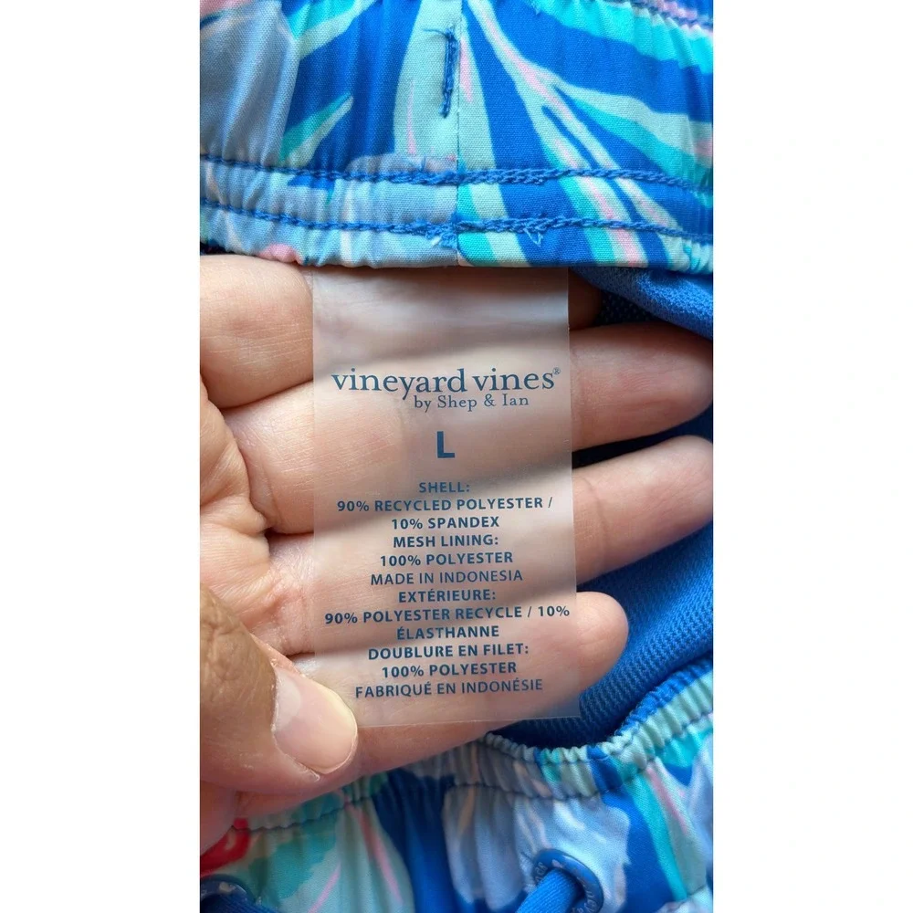 Vineyard Vines Men's Large Tropical Floral Swim Trunks Coastal Resort beacj